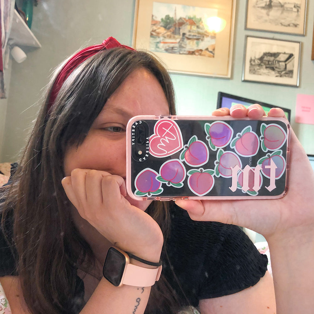 Fersken - holografisk klistremerke image 4