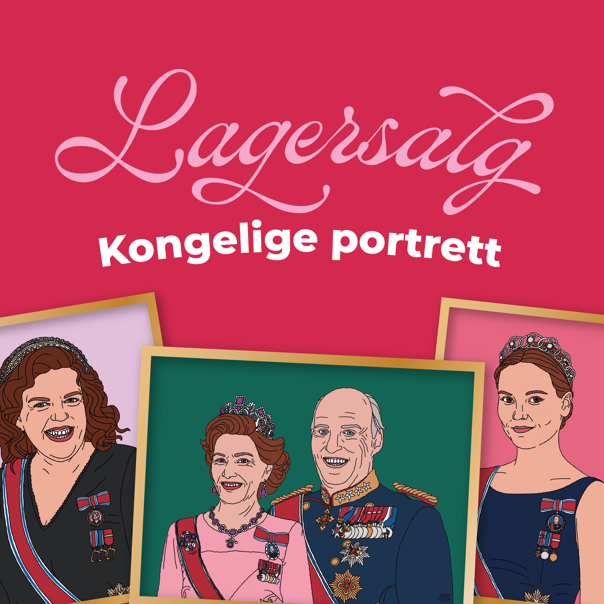 Lagersalg: Kongelige portrett